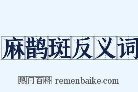 麻鹊斑反义词是什么意思的图片